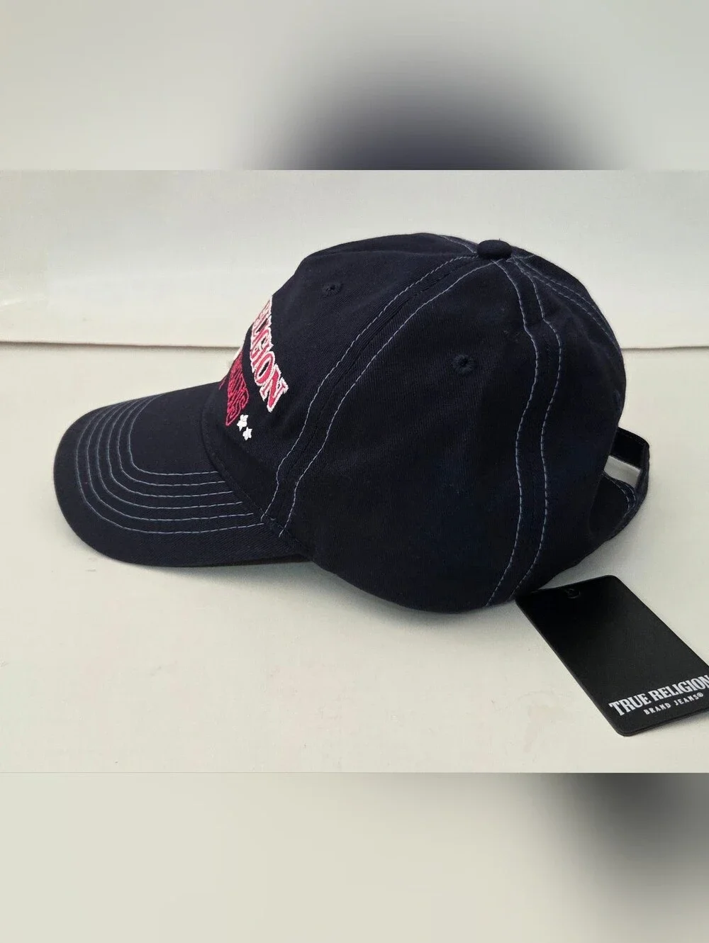True Religion Blue Embroidered Brand Jeans Logo Adjustable Baseball Cap One Size